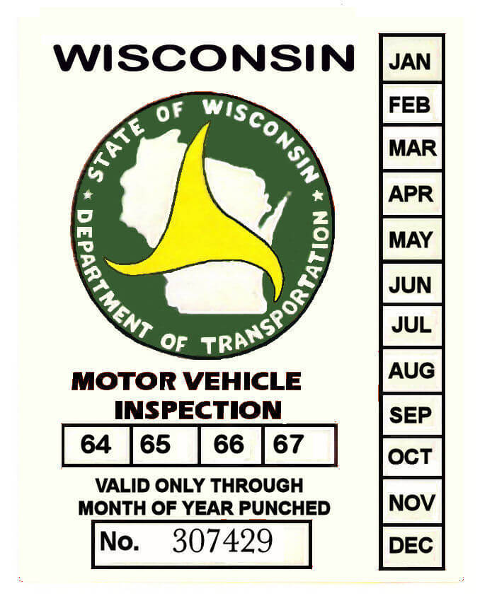 (image for) 1964-1967 Wisconsin INSPECTION Sticker
